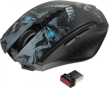 Мышь A4Tech Bloody R80 Plus Skull черный/рисунок оптическая (5000dpi) беспроводная USB (7but)