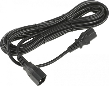 Шнур питания Hyperline PWC-IEC13-IEC14-5.0-BK C13-С14 проводник.:3x1.0мм2 5м 230В 10А (упак.:1шт) черный